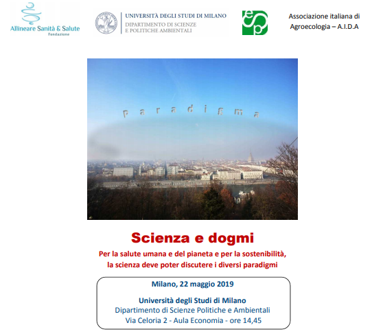 Invito incontro "Scienza e dogmi" - Milano, 22/5/19 ore 14.30-18.00 -  Università degli Studi Via Celoria,2 - Medicina DemocraticaMedicina  Democratica