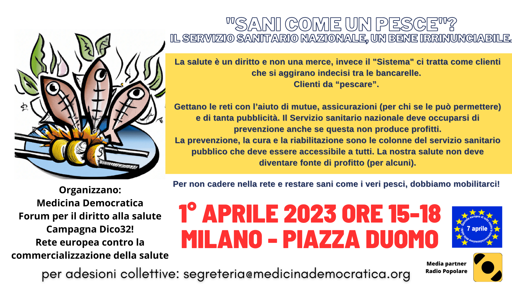 Tuteliamo il Servizio Sanitario Pubblico - 1° aprile 2023 Piazza Duomo  Milano - Medicina DemocraticaMedicina Democratica